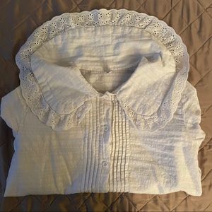 White frill Asian fashion  top